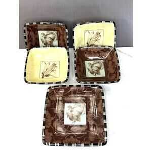 M. Jurado for Department 56 Fall Motif Individual Nesting Dip Dishes & Plate